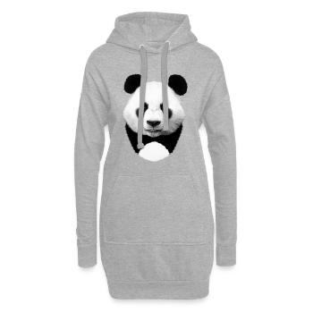 Panda - Sweat-shirt à capuche long Femme - gris chiné - Devant