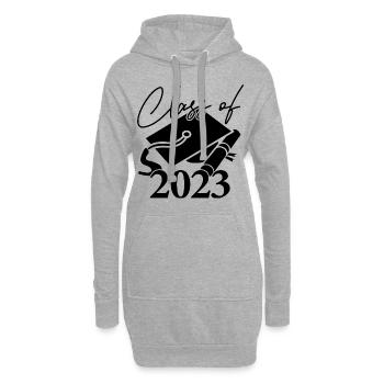 Cadeau de fête de fin d’études de la promotion 2023 pour lui et elle - Sweat-shirt à capuche long Femme - gris chiné - Devant