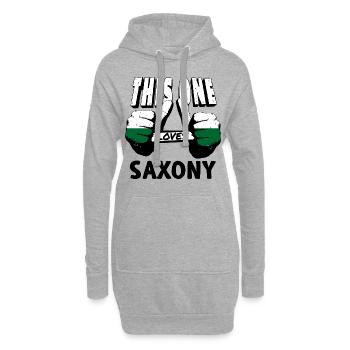 Drapeau de Saxe Drapeau saxon Ossi Holiday SN - Sweat-shirt à capuche long Femme - gris chiné - Devant