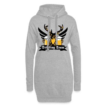 176 Super cerf drink team aile bière - Sweat-shirt à capuche long Femme - gris chiné - Devant