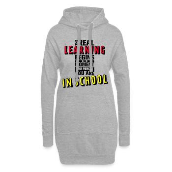 Apprentissage approprié (police colorée) - Sweat-shirt à capuche long Femme - gris chiné - Devant