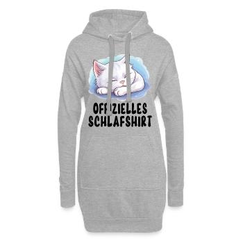 Chemise de nuit officielle Pyjama chat animal mignon - Sweat-shirt à capuche long Femme - gris chiné - Devant