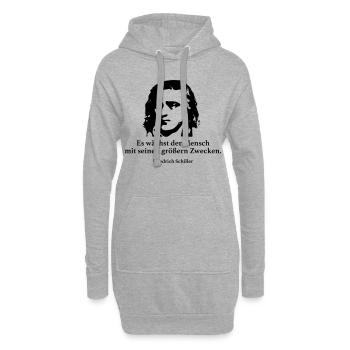 Schiller: Es wächst der Mensch mit seinen größern - Hoodie-Kleid - Grau meliert - Vorne