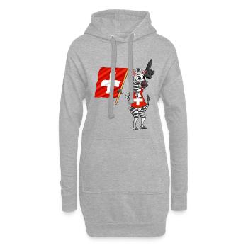 Zebra suisse - Sweat-shirt à capuche long Femme - gris chiné - Devant