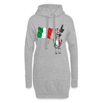 Italiens Zebra - Sweat-shirt à capuche long Femme - gris chiné - Devant