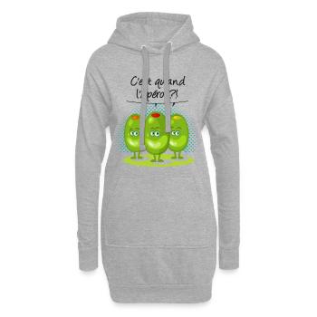 Trinken! cl - Hoodie-Kleid - Grau meliert - Vorne
