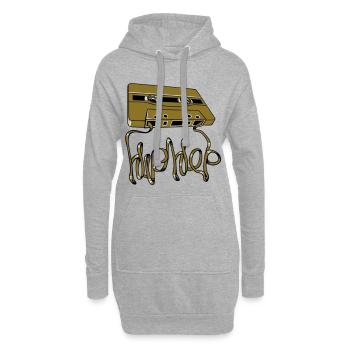 Hip-Hop-Kassette - Hoodie-Kleid - Grau meliert - Vorne