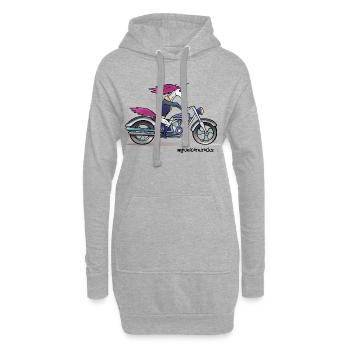 Badass motorcycle unicorn - myunicorn.rocks - Hoodie-Kleid - Grau meliert - Vorne