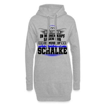 Farben änderbar | Stimmen im Kopf Auf Schalke - Hoodie-Kleid - Grau meliert - Vorne