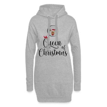 Queen of Christmas - Hoodie-Kleid - Grau meliert - Vorne