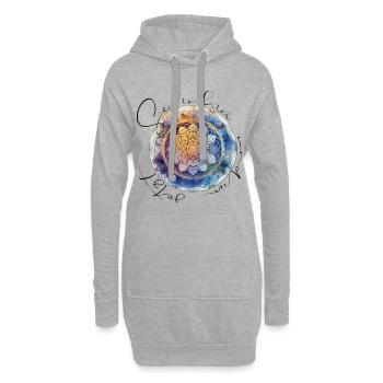 Floral life, sacred geometry, positive - Hoodie Dress - heather grey - Front