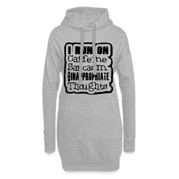 Ich liebe Koffein, Sarkasmus, seltsame Gedanken # - Hoodie-Kleid - Grau meliert - Vorne