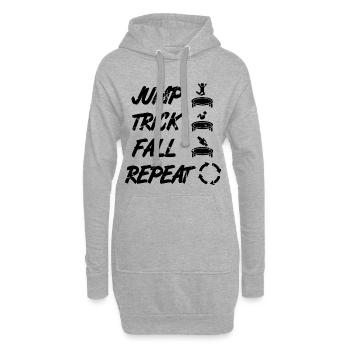 Jump Trick Fall Repeat - Hoodie-Kleid - Grau meliert - Vorne