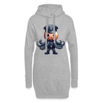 Policière calmar - Sweat-shirt à capuche long Femme - gris chiné - Devant