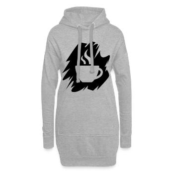 Kaffee Pinselstrich Logo Cafe Restaurant Tasse - Hoodie-Kleid - Grau meliert - Vorne