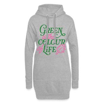 Green is the Colour of Life - Hoodie-Kleid - Grau meliert - Vorne