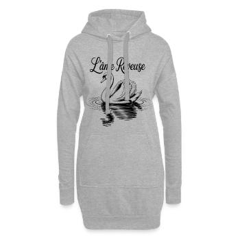 Romantischer schwarzer Schwan auf dem Wasser - Hoodie-Kleid - Grau meliert - Vorne