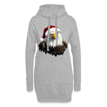 Weihnachtsmann Adler - Hoodie-Kleid - Grau meliert - Vorne
