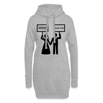 Mission erfüllt, humorvolle Hochzeit verheiratet - Hoodie-Kleid - Grau meliert - Vorne
