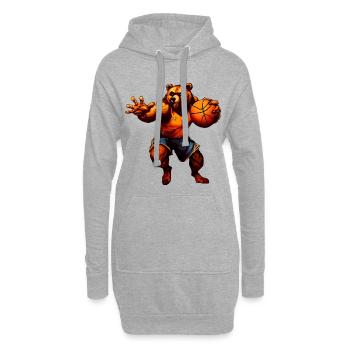 Bär Basketballer - Hoodie-Kleid - Grau meliert - Vorne