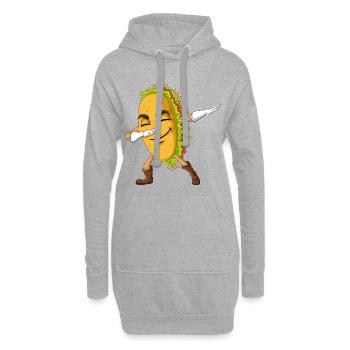 Taco-Shirt abtupfen - Hoodie-Kleid - Grau meliert - Vorne