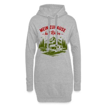 Mein Zuhause hat Räder – Vanlife - Hoodie-Kleid - Grau meliert - Vorne