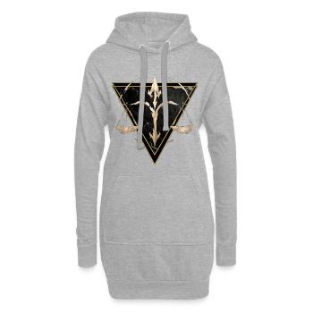 Waage-Luftzeichen – Tierkreis von Kék-Ina - Hoodie-Kleid - Grau meliert - Vorne