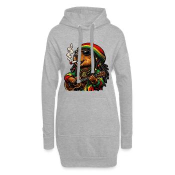 Süßes Capybara im Rastafari Stil - Hoodie-Kleid - Grau meliert - Vorne