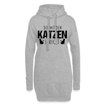Talking to the cats - Hoodie Dress - heather grey - Front