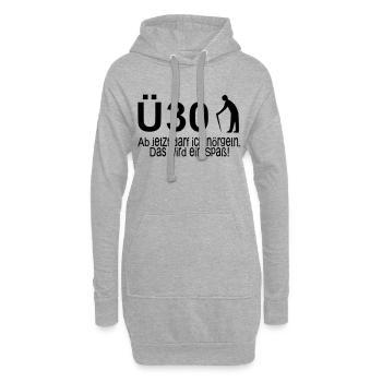 30. Geburtstag Ü30 – Ab jetzt darf ich nörgeln - Hoodie-Kleid - Grau meliert - Vorne