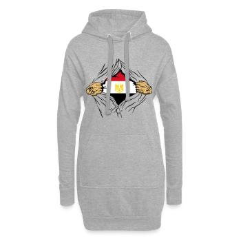 Ägypten Flagge Hurghada Afrika Ägyptische Fahne - Hoodie-Kleid - Grau meliert - Vorne