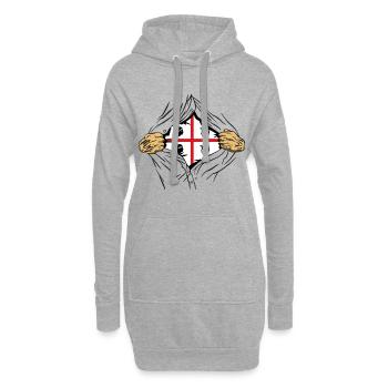 Sardinien Flagge Superhelden Sardische Fahne - Hoodie-Kleid - Grau meliert - Vorne