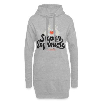 Super Infirmière l unique cadeau infirmiere - Sweat-shirt à capuche long Femme - gris chiné - Devant