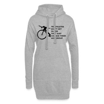 Triathleten werden nicht älter - Hoodie-Kleid - Grau meliert - Vorne