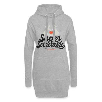 Super Secrétaire l unique cadeau Secretaire - Sweat-shirt à capuche long Femme - gris chiné - Devant