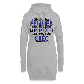 Prof Professeur Grec Métier Grèce Cadeau Noël - Sweat-shirt à capuche long Femme - gris chiné - Devant