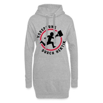 Vorsprung durch Hektik - Hoodie-Kleid - Grau meliert - Vorne