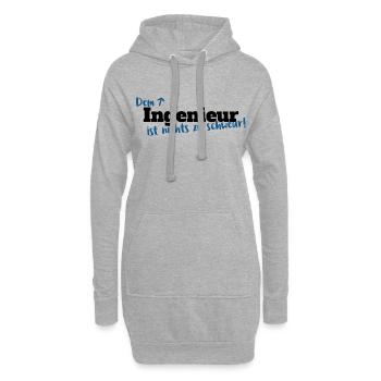 Dem Ingenieur ist nichts zu schweur - Hoodie-Kleid - Grau meliert - Vorne