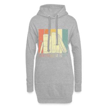 Les livres me rendent heureux - Sweat-shirt à capuche long Femme - gris chiné - Devant