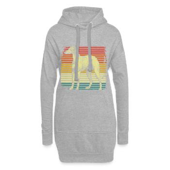Chien chien lévrier - Sweat-shirt à capuche long Femme - gris chiné - Devant