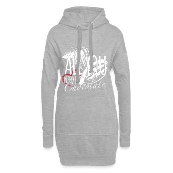 Schokolade - Hoodie-Kleid - Grau meliert - Vorne