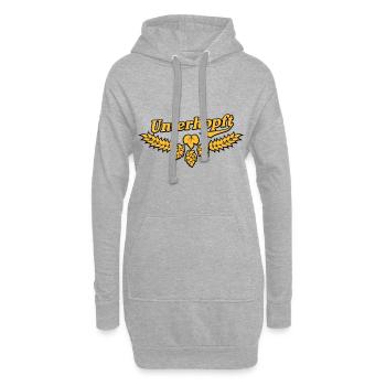 Bier Spruch Unterhopft fürs Saufen - Hoodie-Kleid - Grau meliert - Vorne