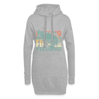 Pêche pêche - Sweat-shirt à capuche long Femme - gris chiné - Devant