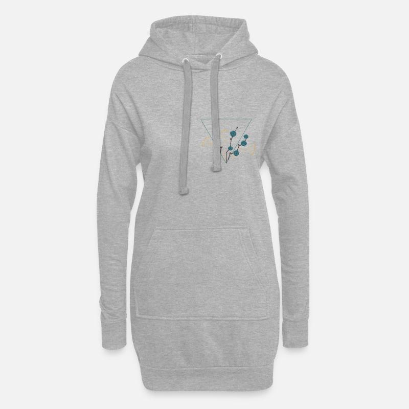 Blumenstrauß - Hoodie-Kleid - Grau meliert
