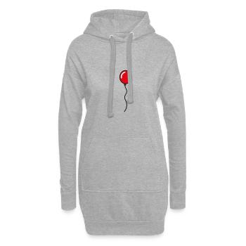 Idée cadeau Ballon Rouge - Sweat-shirt à capuche long Femme - gris chiné - Devant