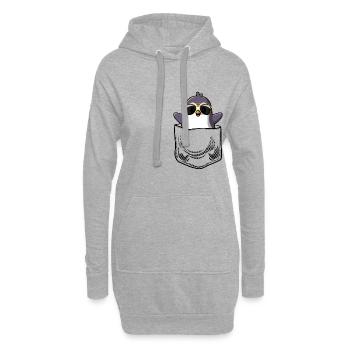 Pingouin Poche poitrine lunettes de soleil Pocket - Sweat-shirt à capuche long Femme - gris chiné - Devant