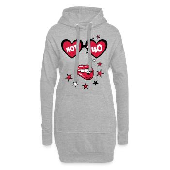 Kussmund HOT 40. Geburtstag Sexy Sonnenbrille - Hoodie-Kleid - Grau meliert - Vorne