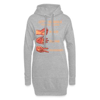 Papier de pierre ciseaux - Sweat-shirt à capuche long Femme - gris chiné - Devant