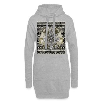 Native American Kokopelli Musicans - Mandala 1 - Hoodie-Kleid - Grau meliert - Vorne