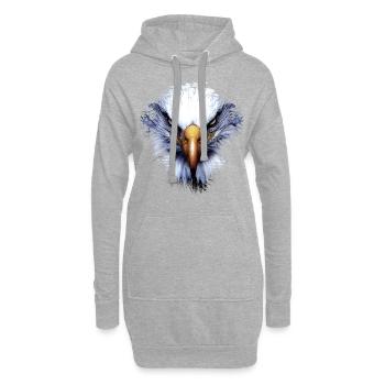 Bad Eagle - Sweat-shirt à capuche long Femme - gris chiné - Devant